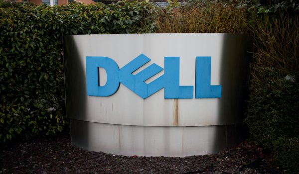 Bracknell, United Kingdom - January 18, 2015: The Dell Corporation Ltd sign at the entrance of their registered company address in Bracknell, England. Dell opened their first international subsidiary in the UK in 1987